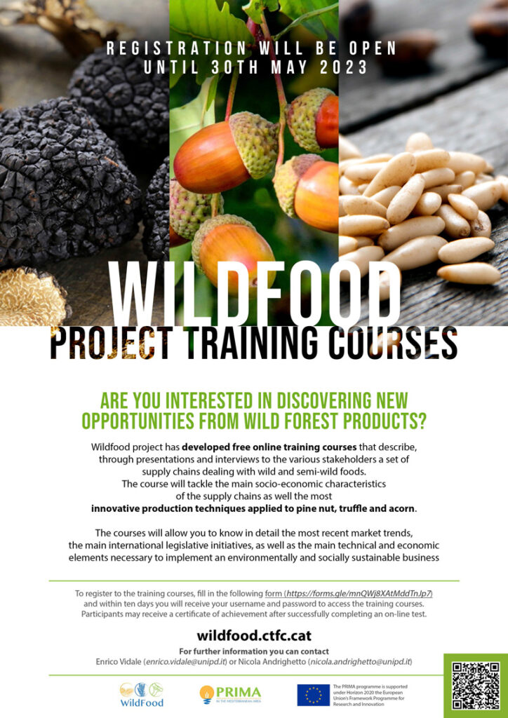 OPEN DURING THE 2023/24 ACADEMIC YEAR: Training course on Wild Food production and marketing